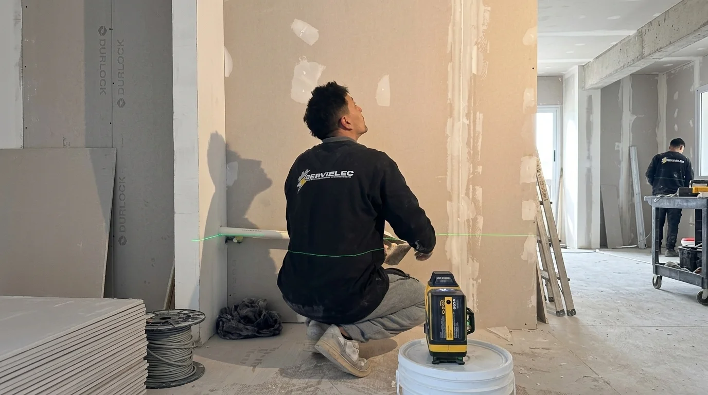 Trabajo con Nivel Láser, remodelaciones, obras y reformas